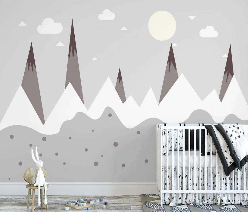 Фотообои в интерьере снежные пики  15-334 фото