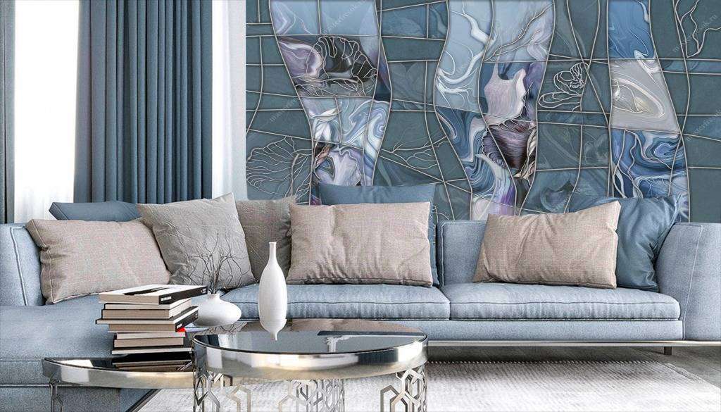 Фотообои в интерьере размытые цветы  13-105 фото