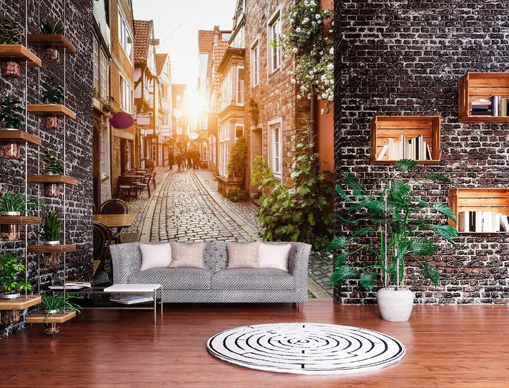 Фотообои Улочка старинная 3д  9-1791