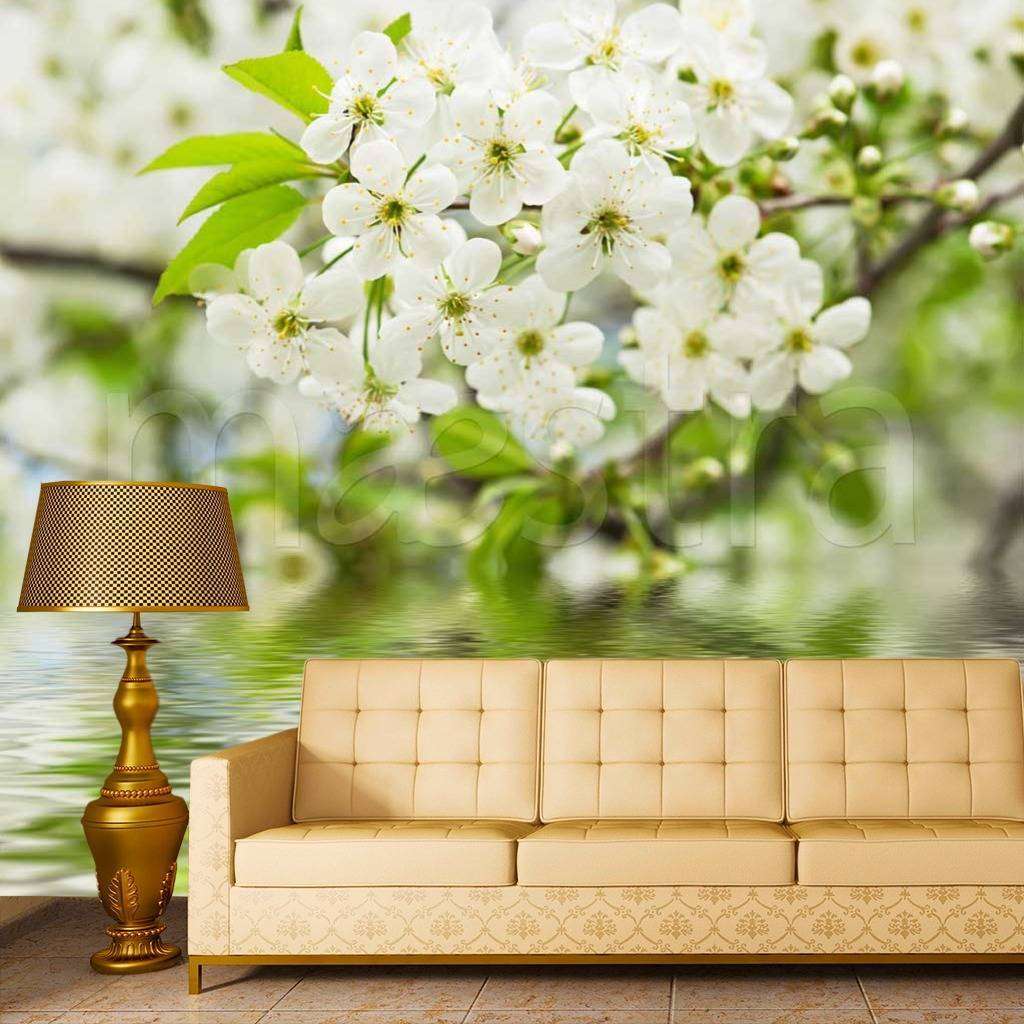 Фотообои Цветущая вишня у воды  10-096