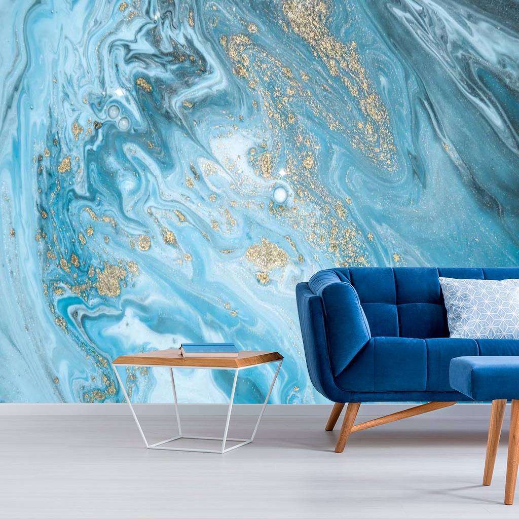 Фотообои в интерьере флюид арт - млечный путь  9-926 фото