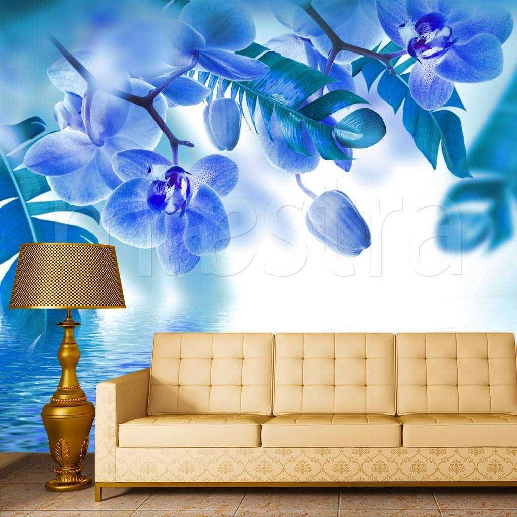 Фотообои Ветки синей орхидеи над водой  10-214