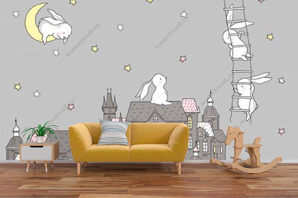 Фотообои в интерьере сказочные зайцы  12-1017 фото