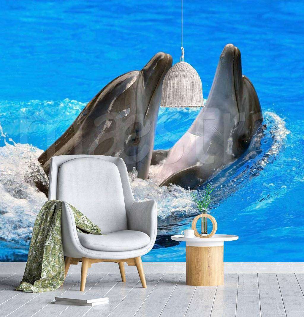 Фотообои Два дельфина  4-147