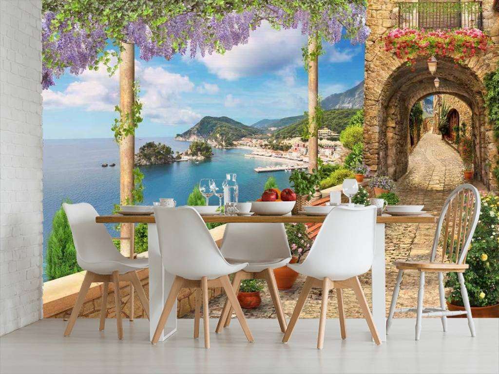 Фотообои в интерьере набережная из камня  17-0098 фото