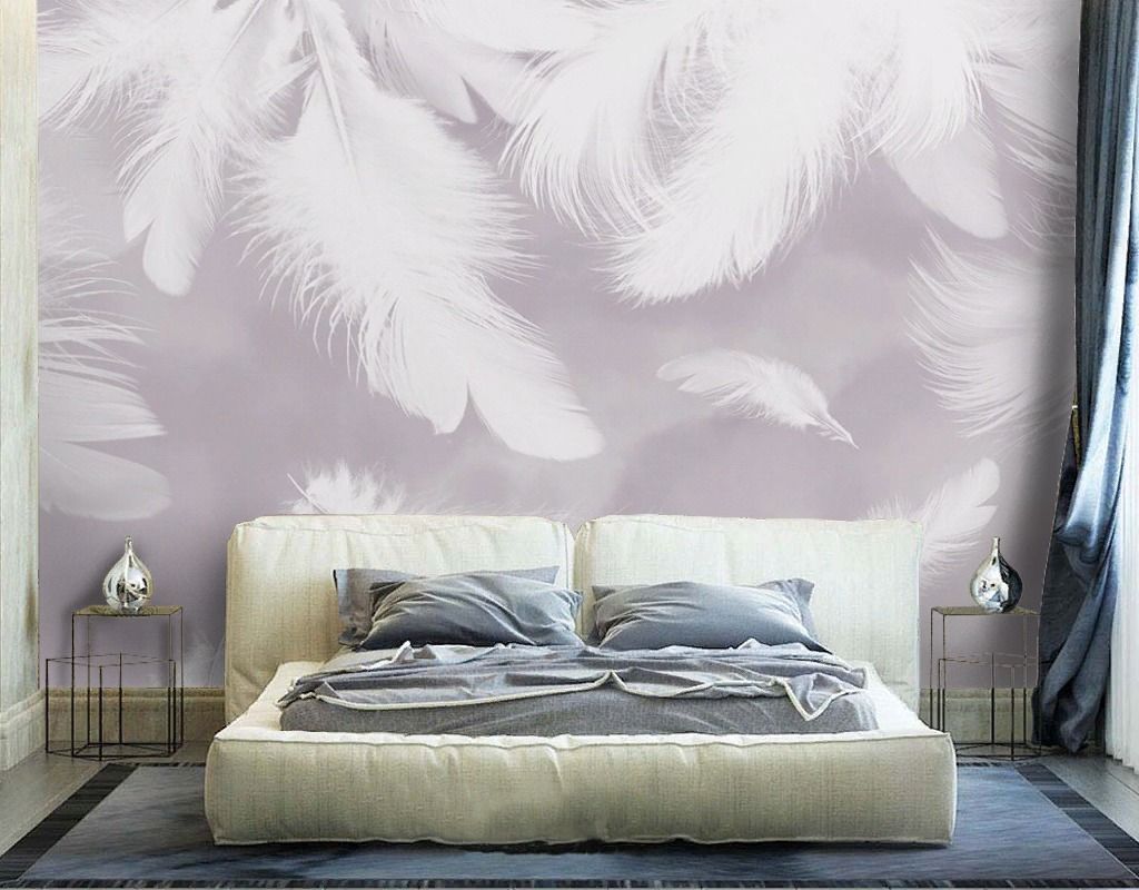 Фотообои Перья на пудровом фоне  14-796