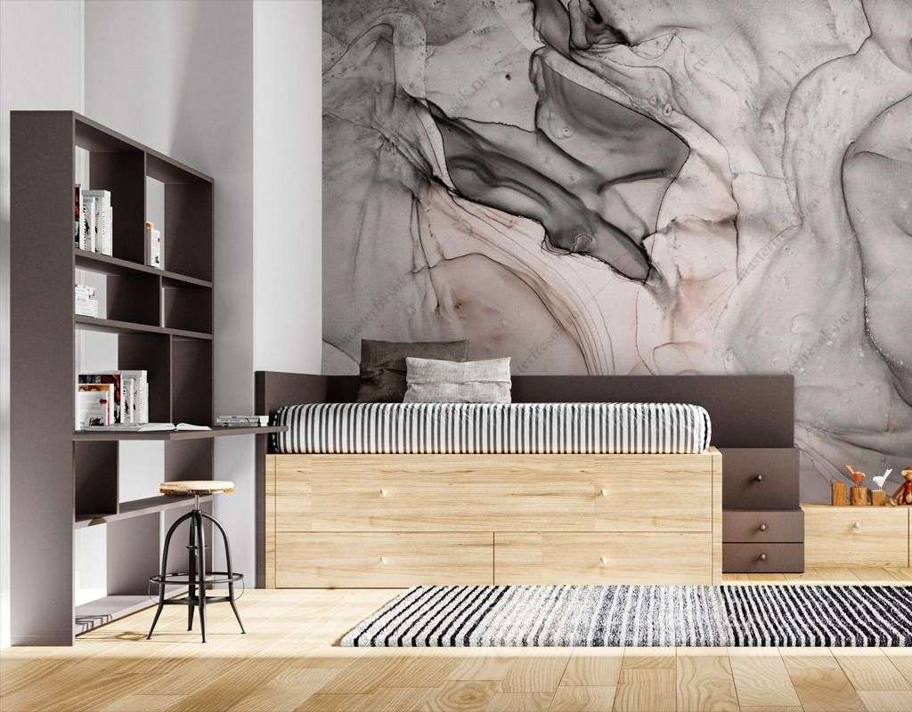 Фотообои в интерьере разводы чернилами  9-1551 фото