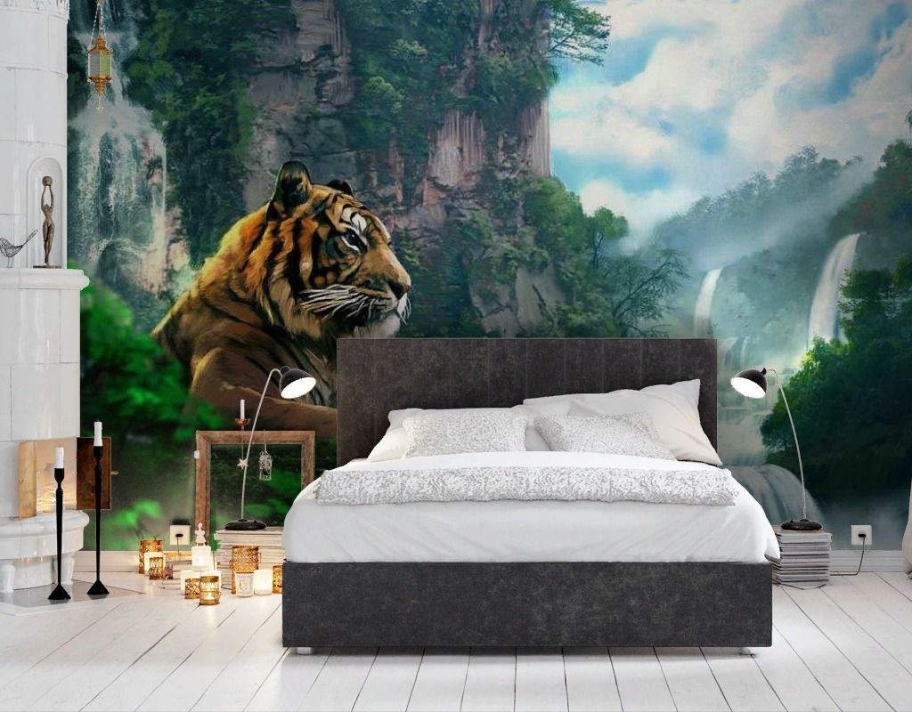 Фотообои Тигр у водопада  17-4303