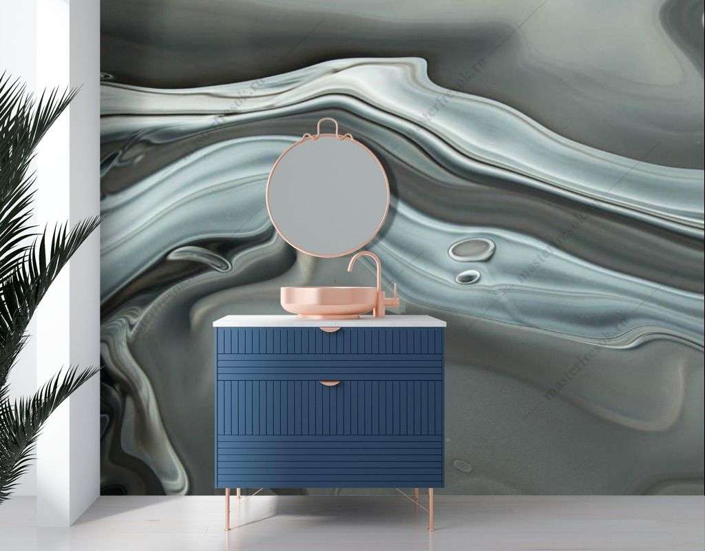 Фотообои в интерьере жидкий металл  9-1531 фото