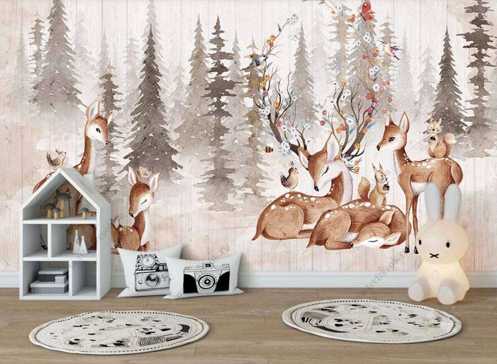 Фотообои в интерьере олени  15-874 фото