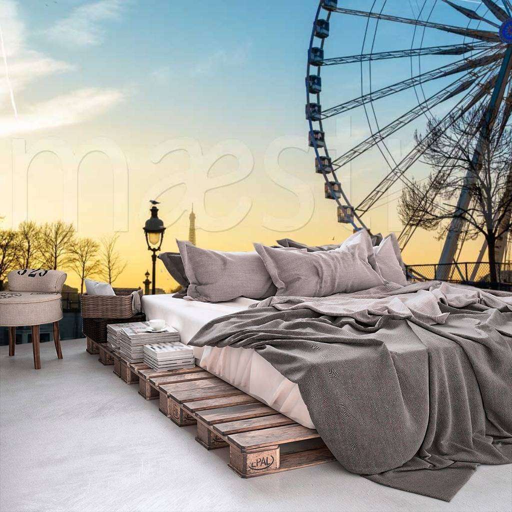 Фотообои в интерьере чертово колесо в париже  9-751 фото