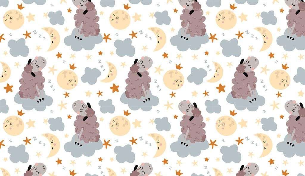 Фотообои в интерьере барашки на облаках  12-684 фото