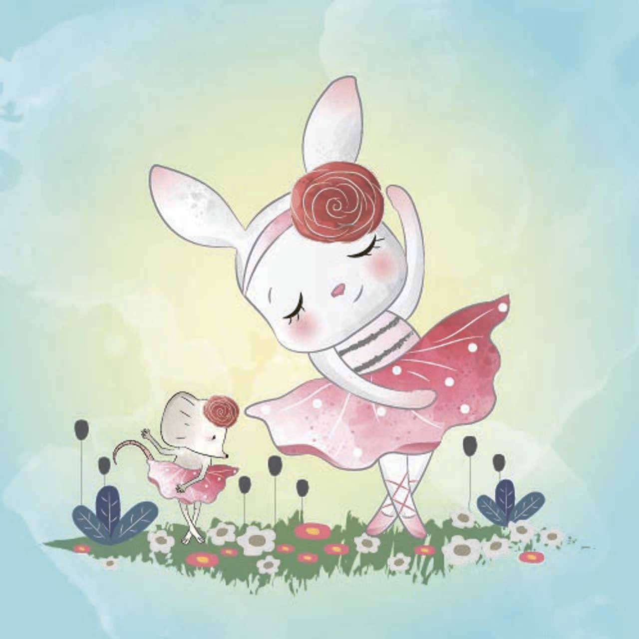 Фотообои в интерьере зайка балерина  12-468 фото