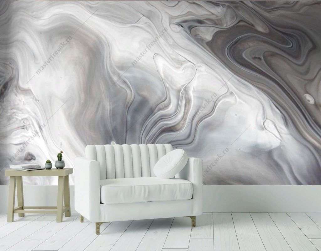 Фотообои в интерьере перламутровый флюид арт  9-1696 фото