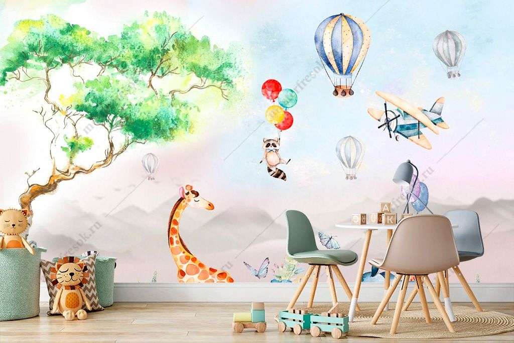 Фотообои в интерьере животные на поляне  13-376 фото