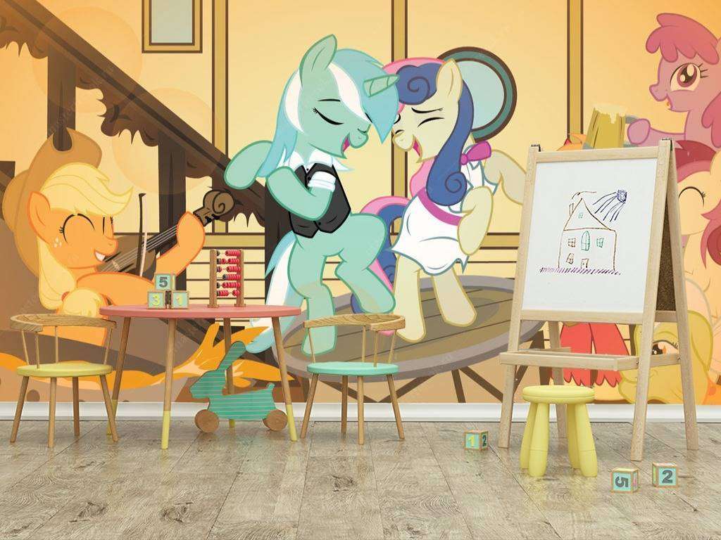 Фотообои в интерьере пони танцуют  12-607 фото