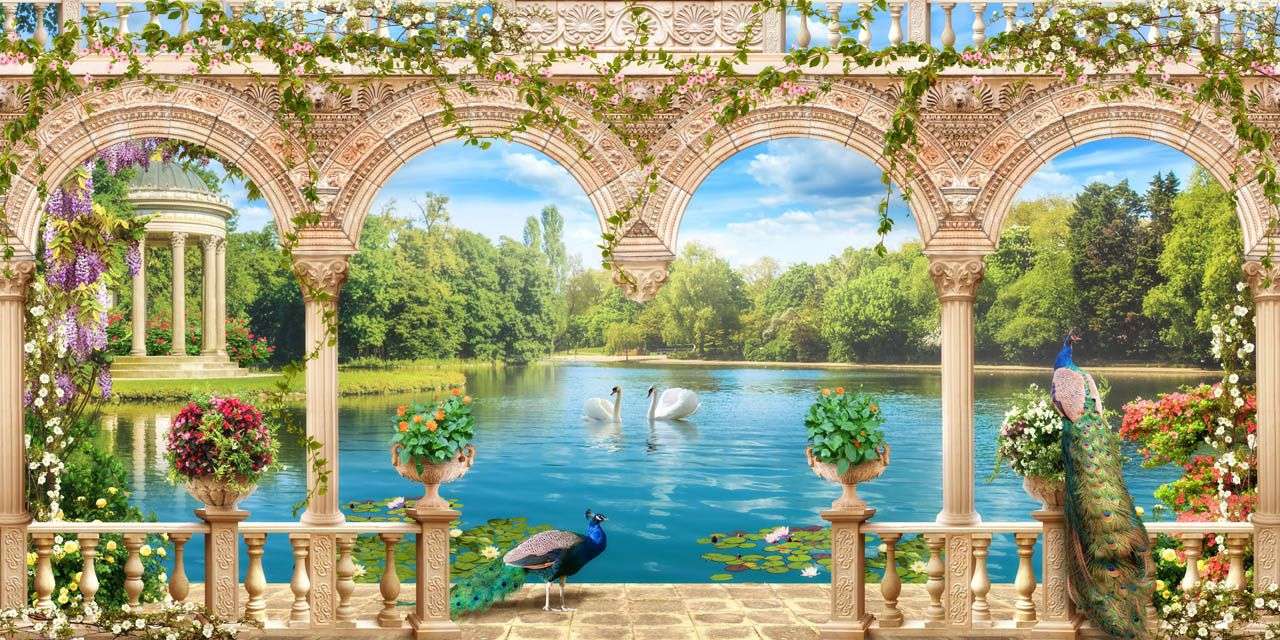 Фотообои в интерьере арки на берегу  19-0137 фото