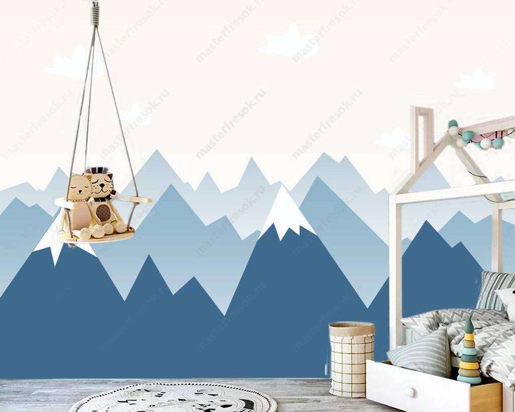Фотообои Бесшовные обои на стену:  Синие горы. Артикул: 12-649  