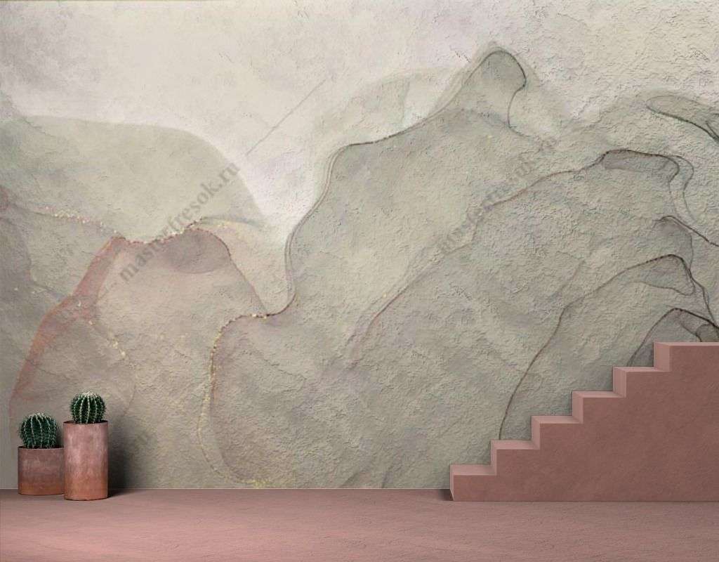 Фотообои в интерьере акварельный мрамор  9-1565 фото