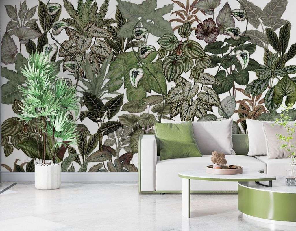Фотообои в интерьере тропический микс  13-536 фото