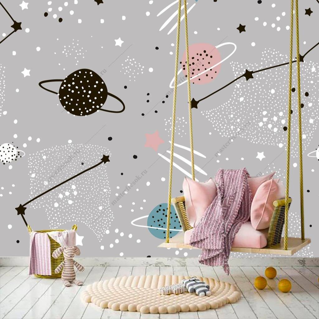 Фотообои Космос светло серый  12-720