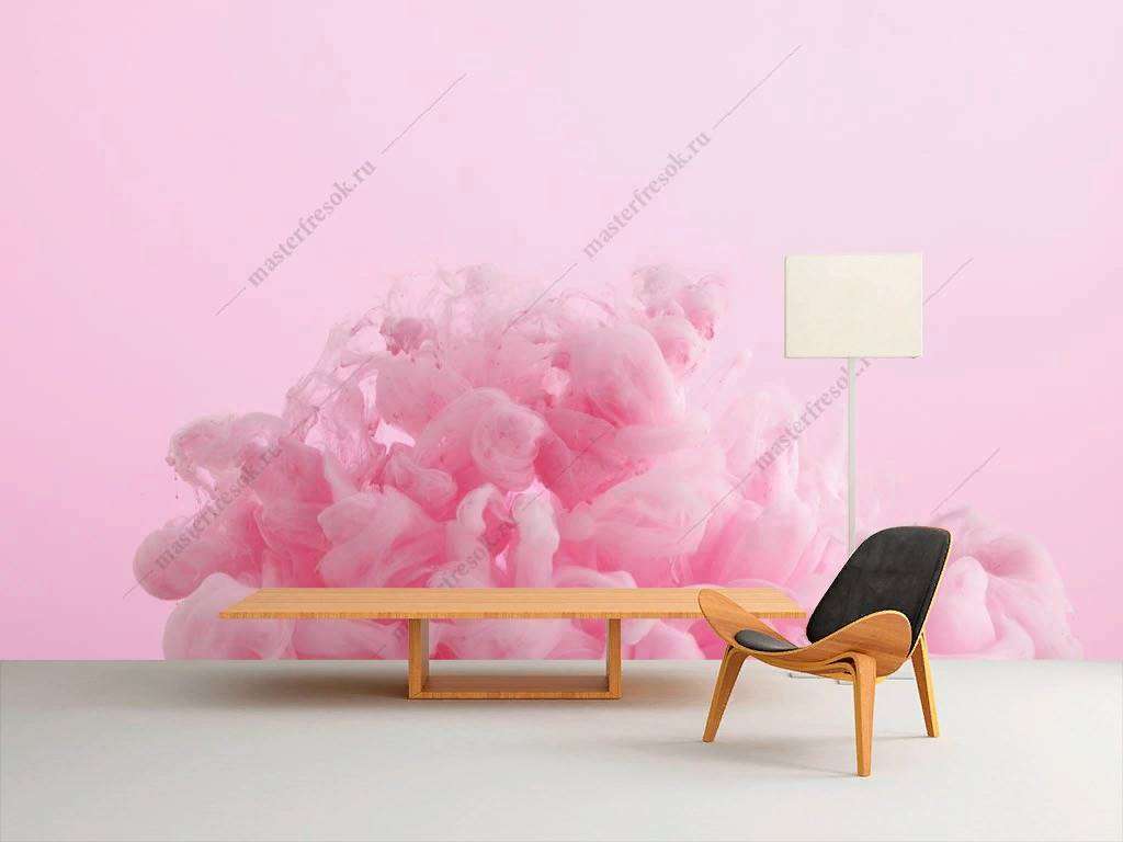 Фотообои в интерьере розовые облака  9-1146 фото