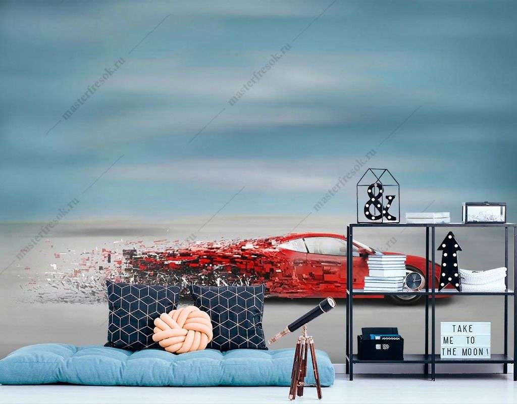 Фотообои в интерьере красная феррари  12-1441 фото