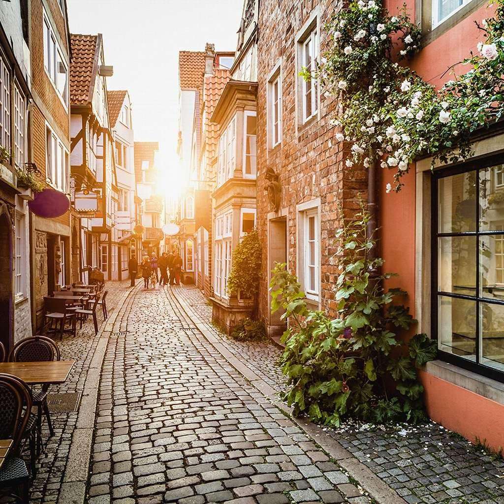 Фотообои в интерьере улочка старинная 3д  9-1791 фото