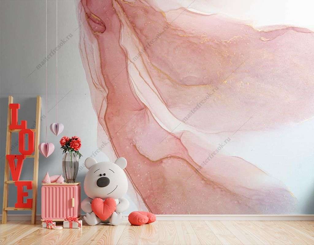 Фотообои в интерьере акварельная абстракция  9-1570 фото