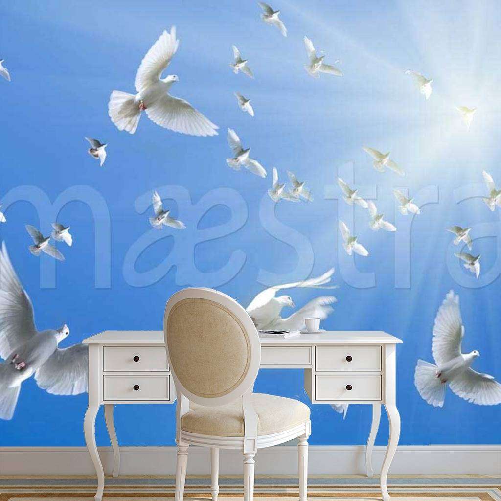 Фотообои Стая птиц на небе  9-370