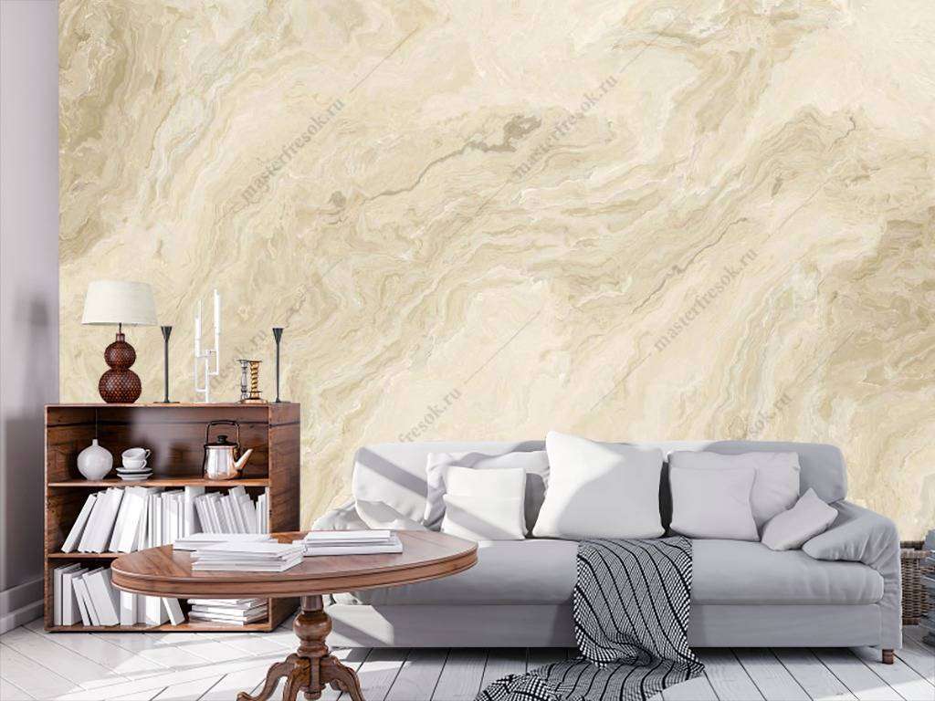 Фотообои в интерьере флюид арт акрил бежевый  9-1006 фото