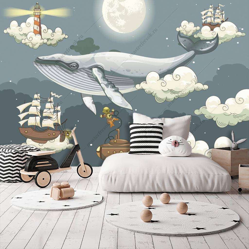 Фотообои в интерьере сказочные облака  12-954 фото