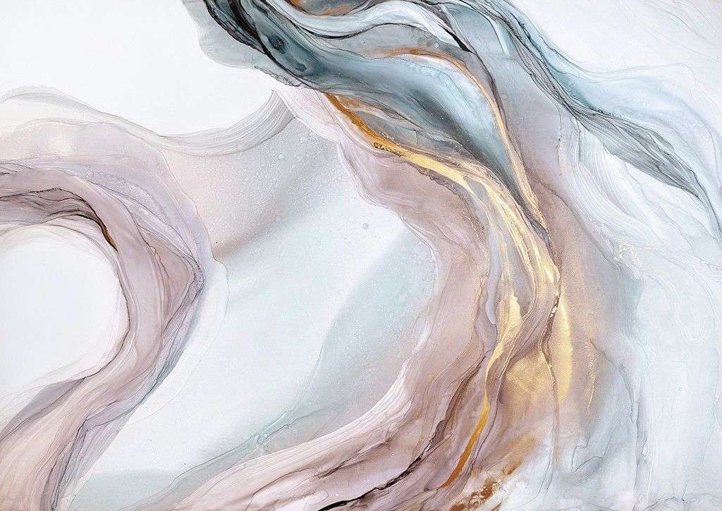 Фотообои в интерьере в спальню абстракция маслом  9-1843 фото