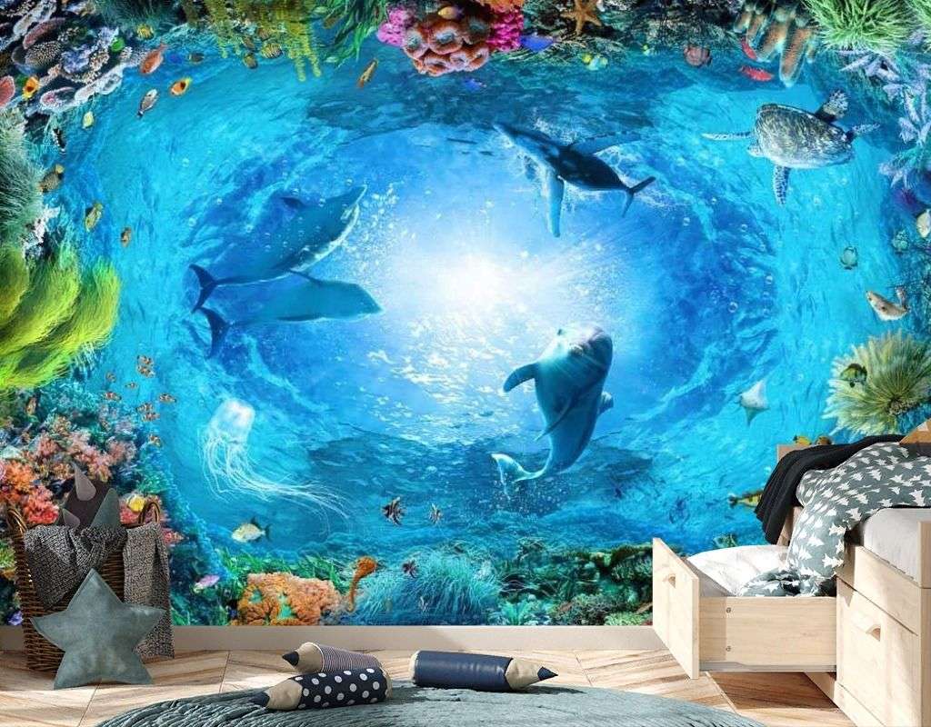 Фотообои в интерьере водный мир  17-6784 фото