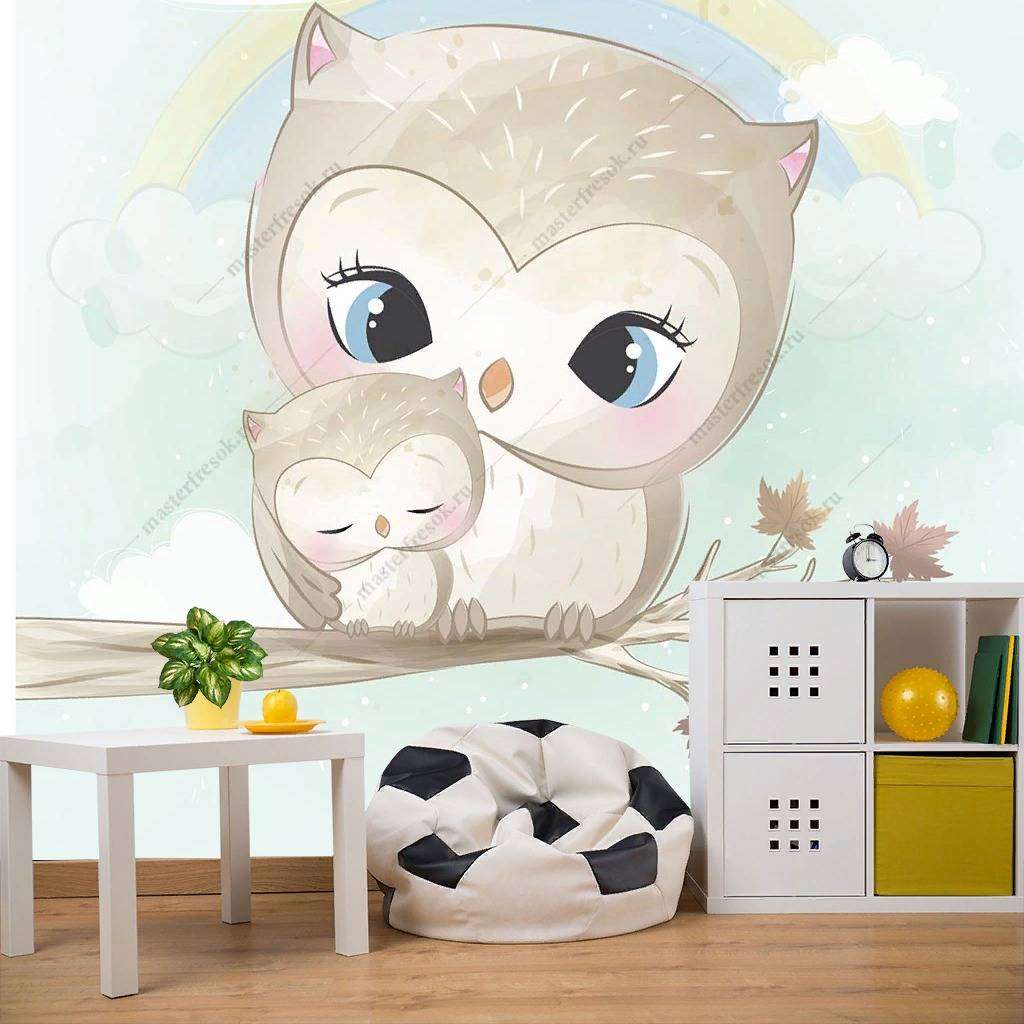 Фотообои в интерьере совята  12-1166 фото