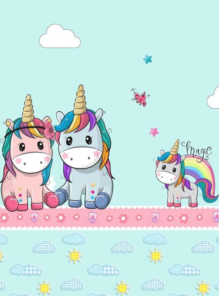 Фотообои в интерьере единороги малыши  12-865 фото
