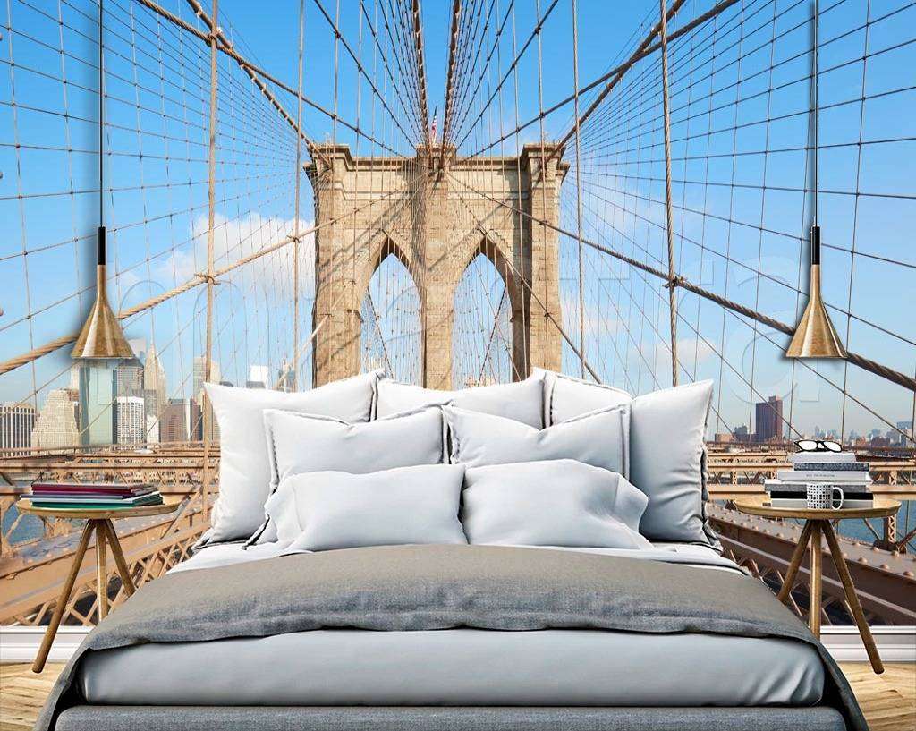 Фотообои в интерьере пешком по бруклинскому мосту  9-843 фото
