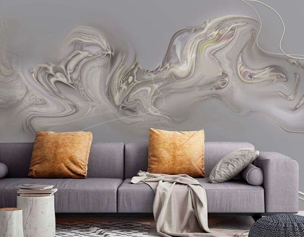 Фотообои в интерьере туман на сером фоне  13-688 фото