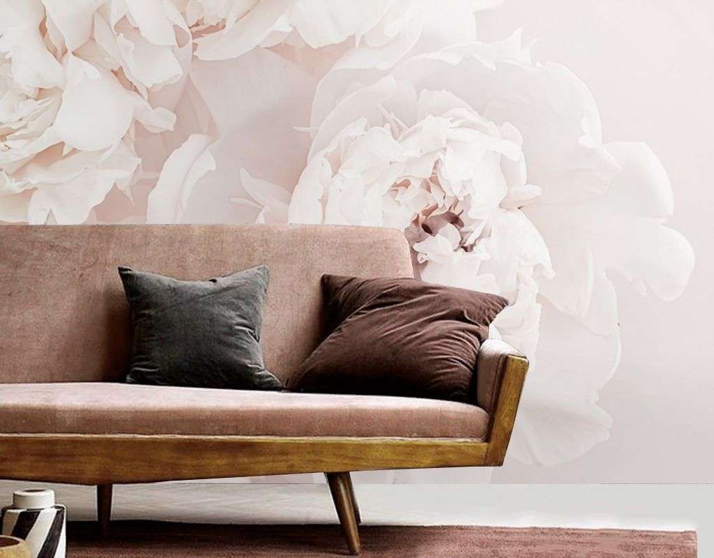 Фотообои в интерьере пион нежный 3д  9-2035 фото