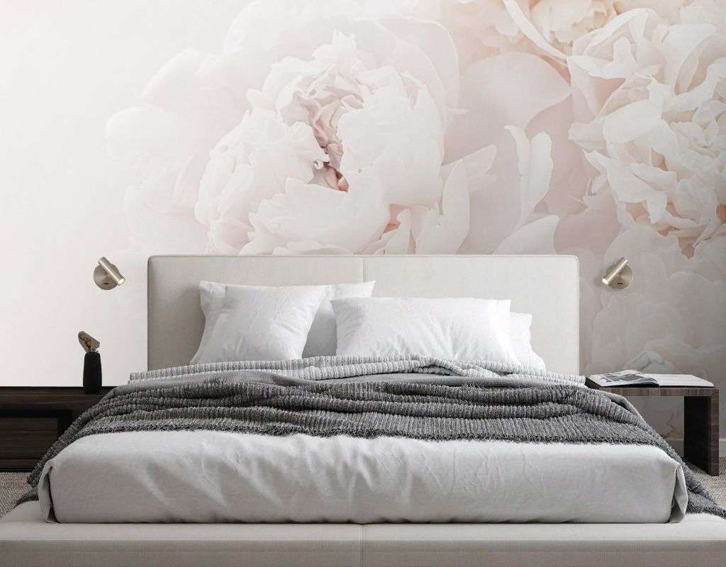 Фотообои в интерьере пион светлый 3д  9-2036 фото