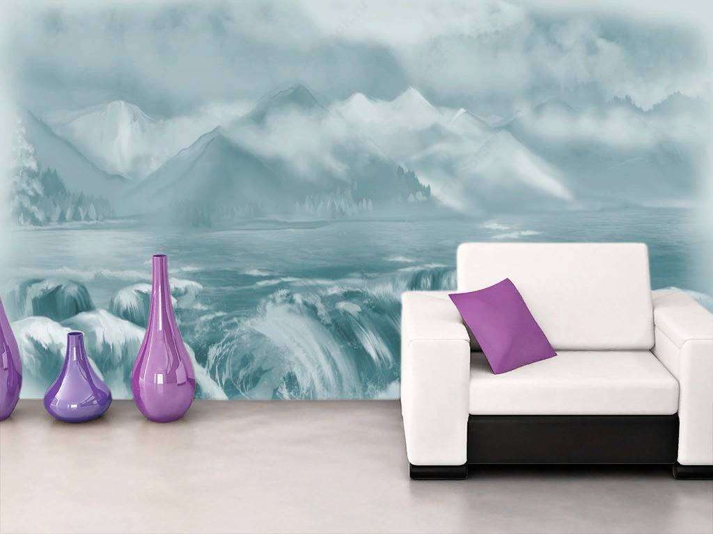 Фотообои Бесшовные обои на стену:  Горный пейзаж. Артикул: 13-281  