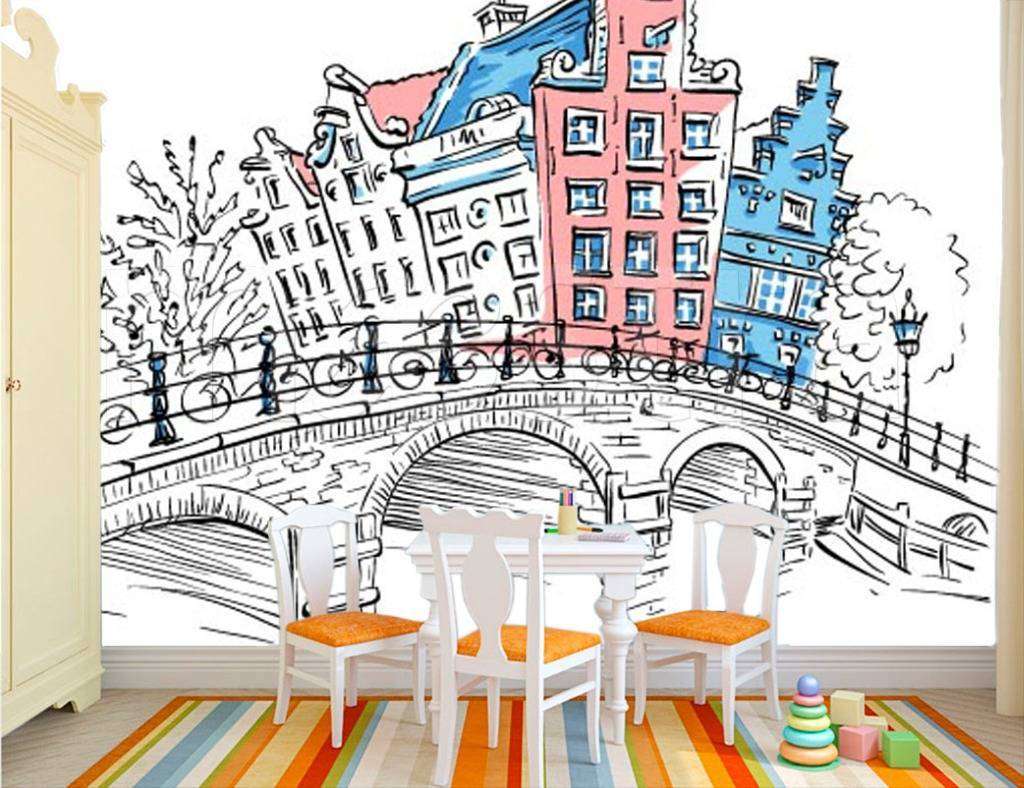 Фотообои в интерьере город граффити  12-493 фото