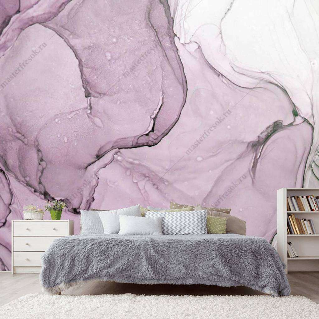 Фотообои в интерьере флюид арт фиолет  9-1022 фото