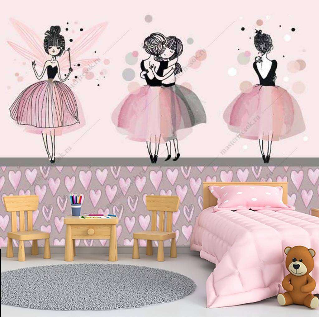 Фотообои в интерьере девочка-балерина  14-027 фото