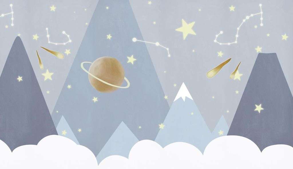 Фотообои в интерьере созвездия в горах  14-207 фото