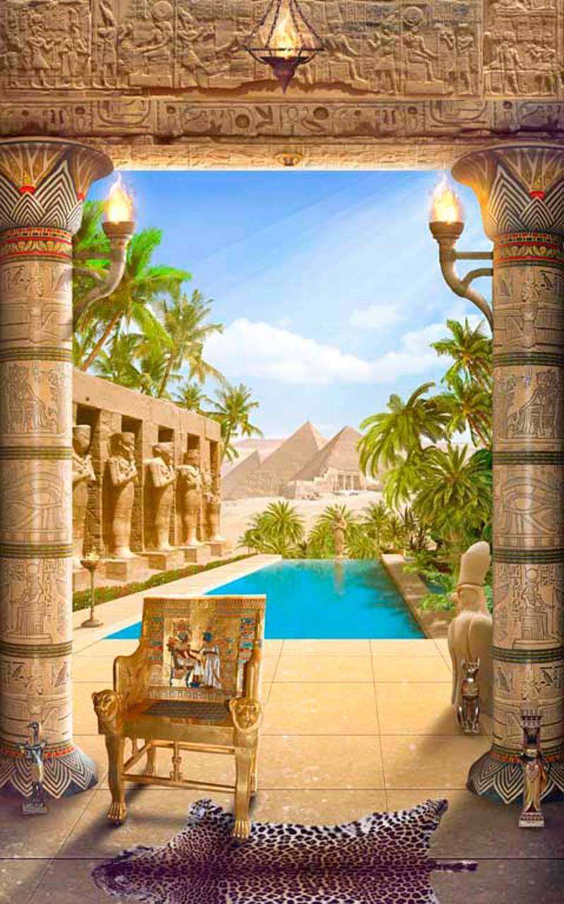Фотообои в интерьере египетская архитектура  11-044 фото
