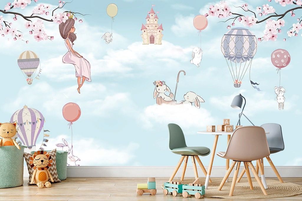 Фотообои детские. Принцесса в облаках   12-1610