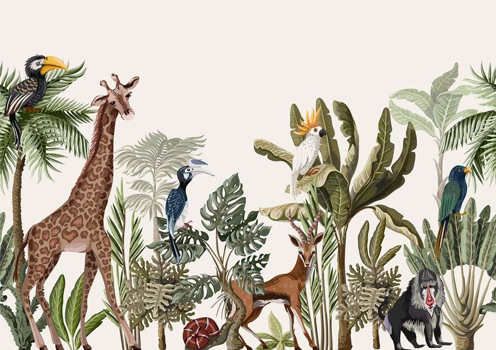 Фотообои в интерьере звери тропиков  12-1393 фото