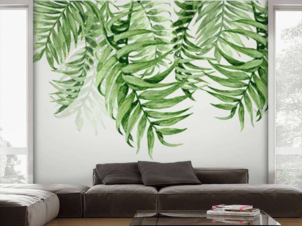 Фотообои в интерьере тропические ветви  15-537 фото
