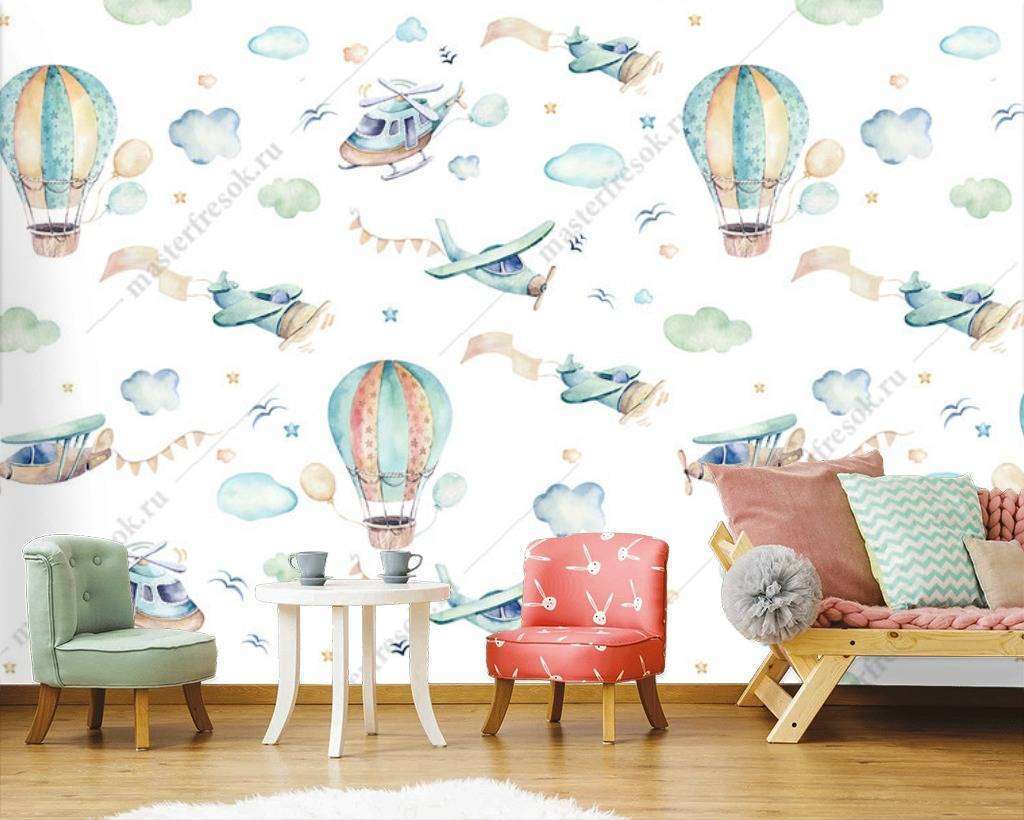 Фотообои Бесшовные обои на стену:  Воздушные шарики. Артикул: 12-657  